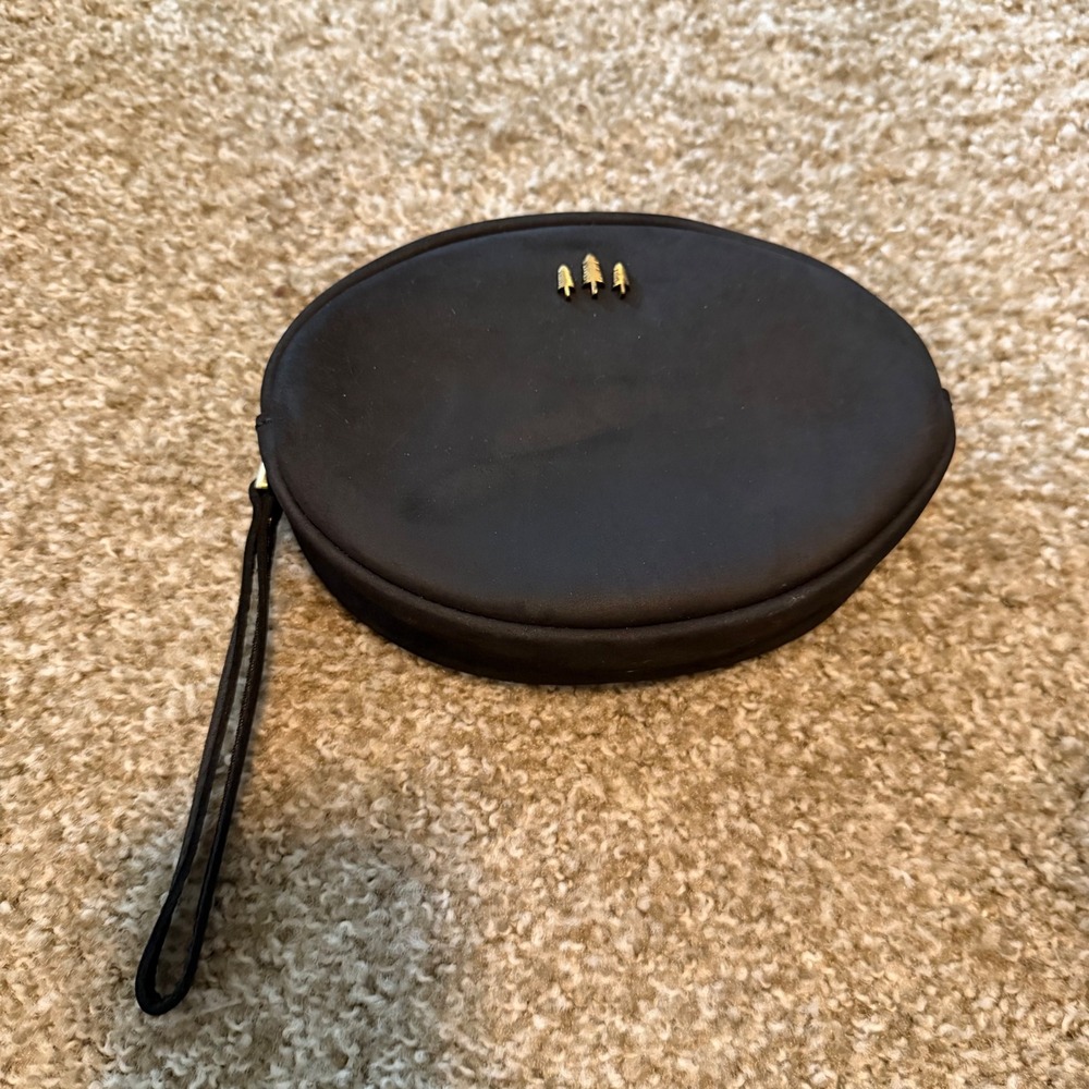 Portland Leather Goods Large Roswell Pouch Shadow Black Wristlet Clutch classic